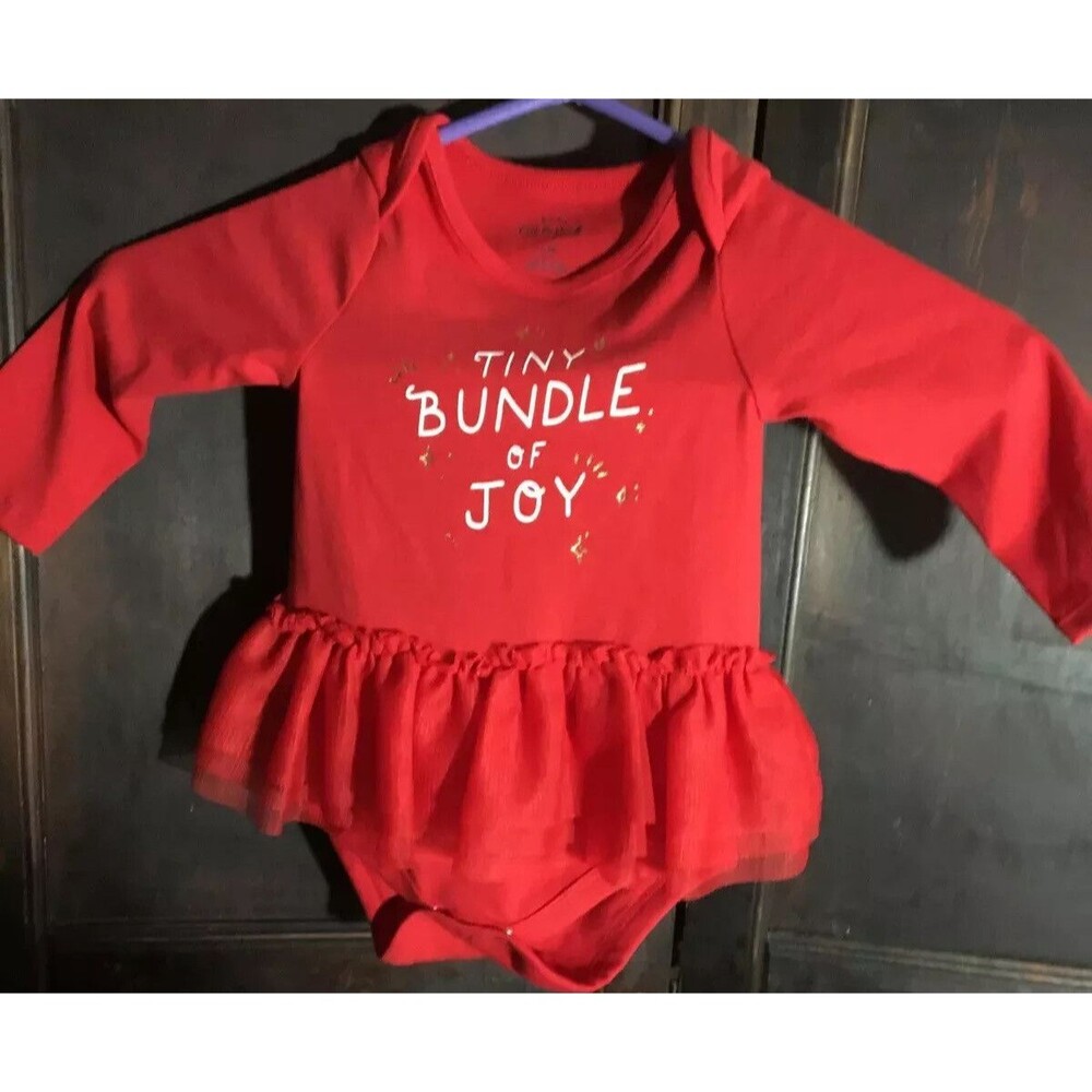 tiny bundle of joy Cat and Jack 6 to 9 months leotard. Red
